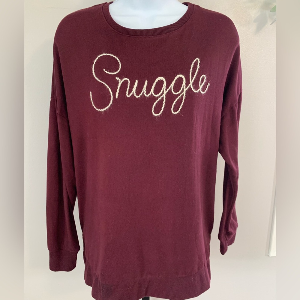 Secret Treasures Maroon 'Snuggle' Crew Neck Sweater
